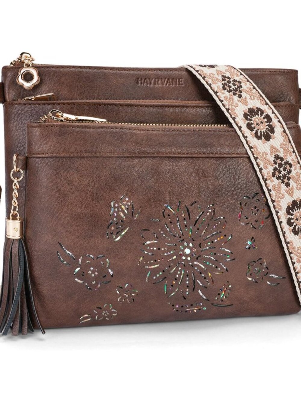 Crossbody Bags for Women Designer Leather Cross Body Purses Multi Pocket Shoulde